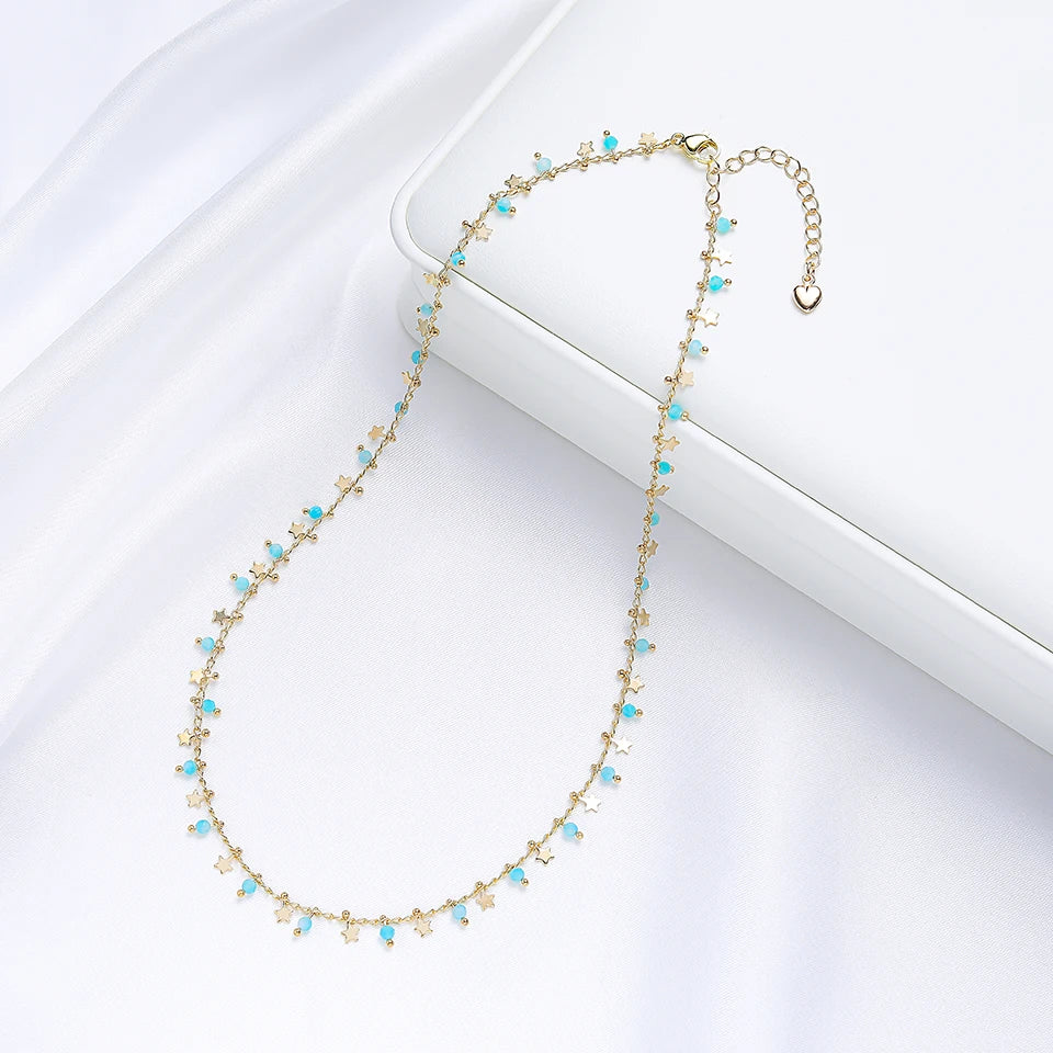 Natural Necklaces Jewels®  - Tourmaline necklace jewelry on neck on  amazonite turquoise for woman