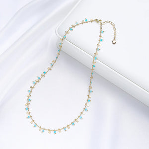 Natural Necklaces Jewels®  - Tourmaline necklace jewelry on neck on  amazonite turquoise for woman
