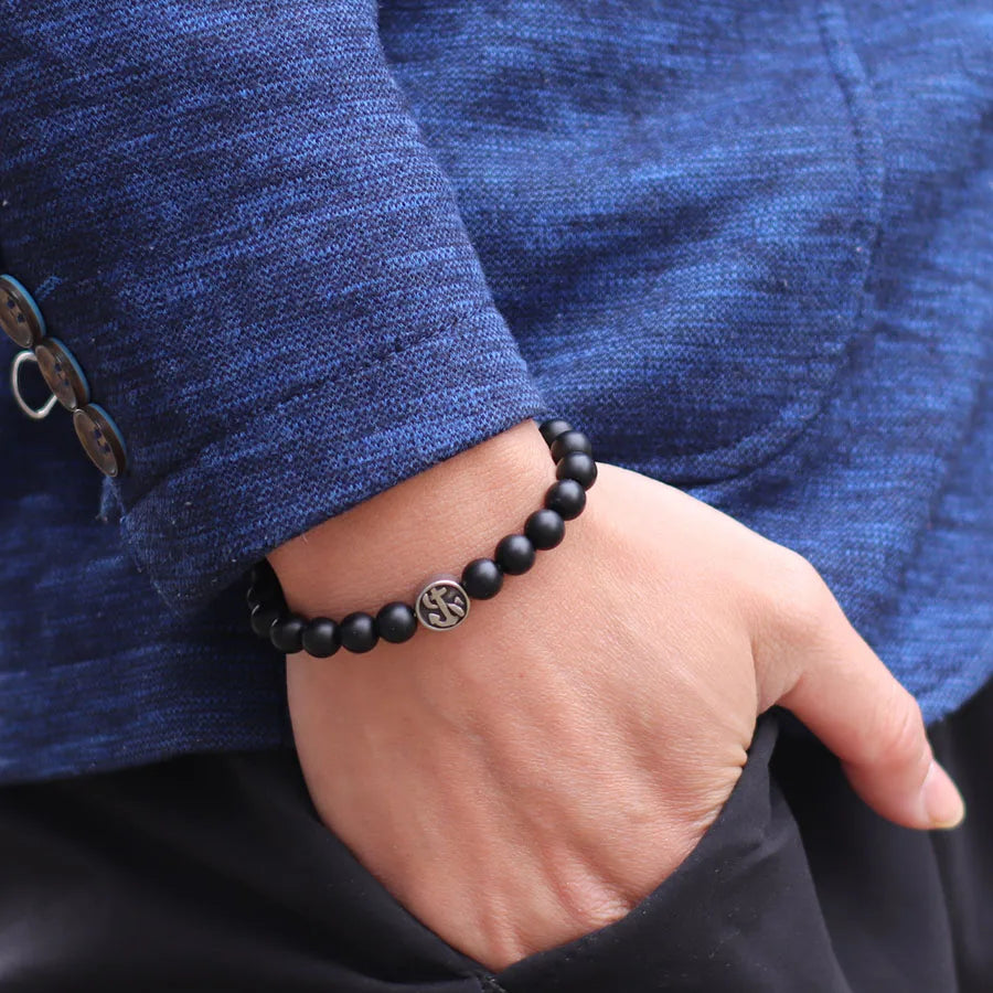 Lifeblood Jewels® - Simple style genuine natural stone bracelet for men