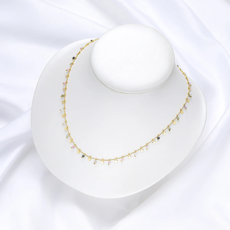 Natural Necklaces Jewels®  - Tourmaline necklace jewelry on neck on  amazonite turquoise for woman