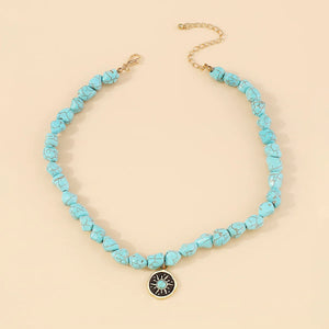 Natural Necklaces Jewels® - Irregular turquoise beaded pendant necklace for women