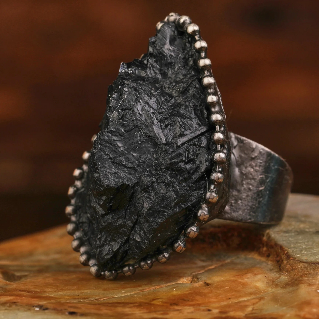 Natural Soul Jewels ® - Anello in tormalina grezza per donna