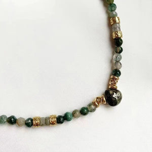 Natural Stone Jewels® - Uomo donna pietra naturale verde perline choker design speciale