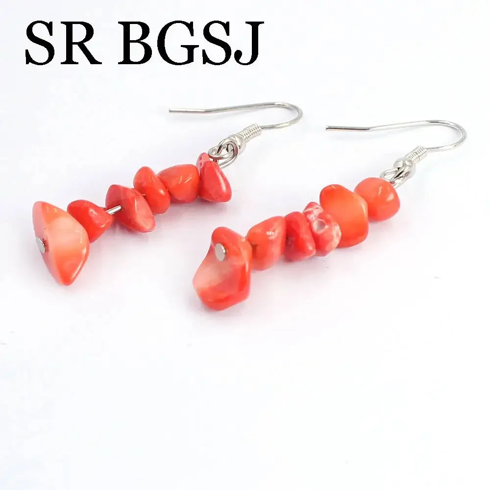Natural Coral Jewels® - Completo di orecchini, bracciale e collana in corallo per donna
