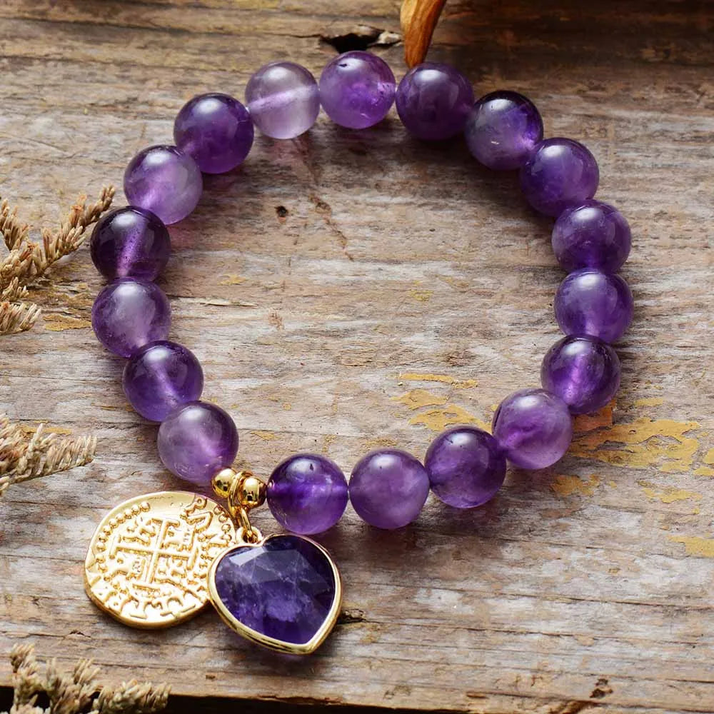 Beat Love Jewels®  - Bracelet with amethyst, black onyx and jasper pearls for woman