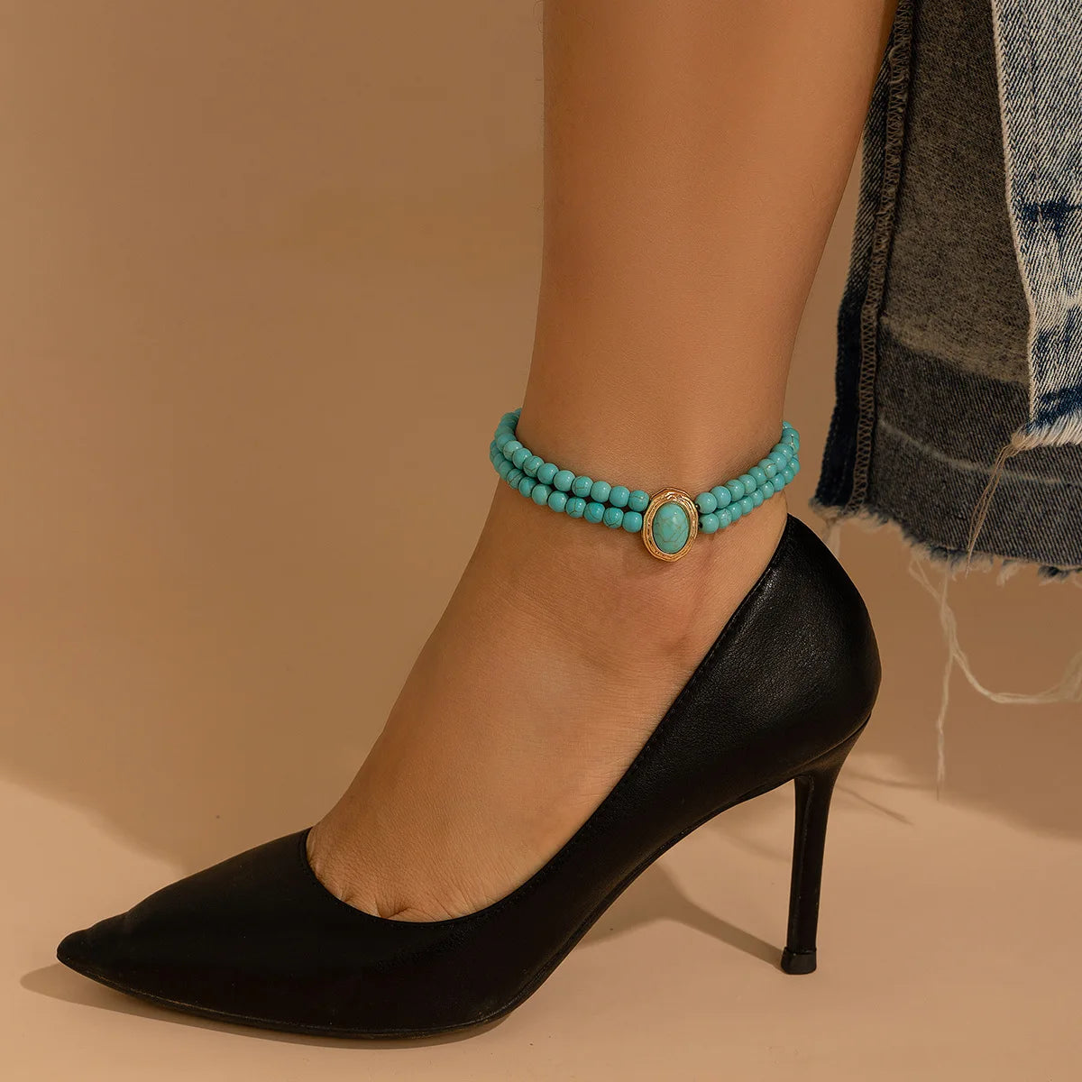 Lifeblood Jewels® - Cavigliera vintage con gemme di perle barocche per donna