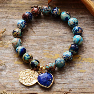 Beat Love Jewels® - Bracciale con perle di ametista, onice nero e diaspro da donna
