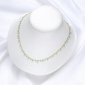 Natural Necklaces Jewels®  - Tourmaline necklace jewelry on neck on  amazonite turquoise for woman
