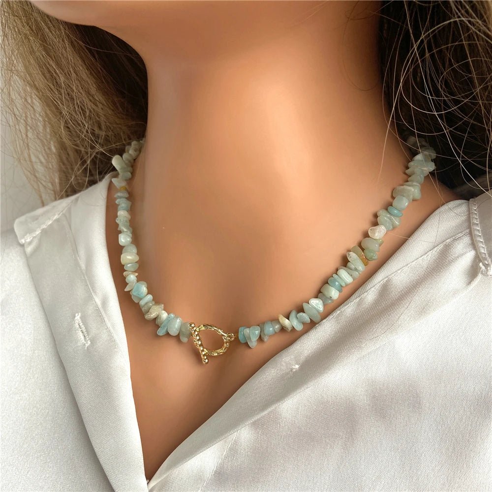Lifeblood Jewels® - Healing Necklace of Bohemia Gemstone cones natural semi - precious stones, very fashionable for events of all kinds - NaturJewels®