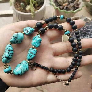 Lifeblood Jewels® - Men's necklace with turquoise gems - NaturJewels®