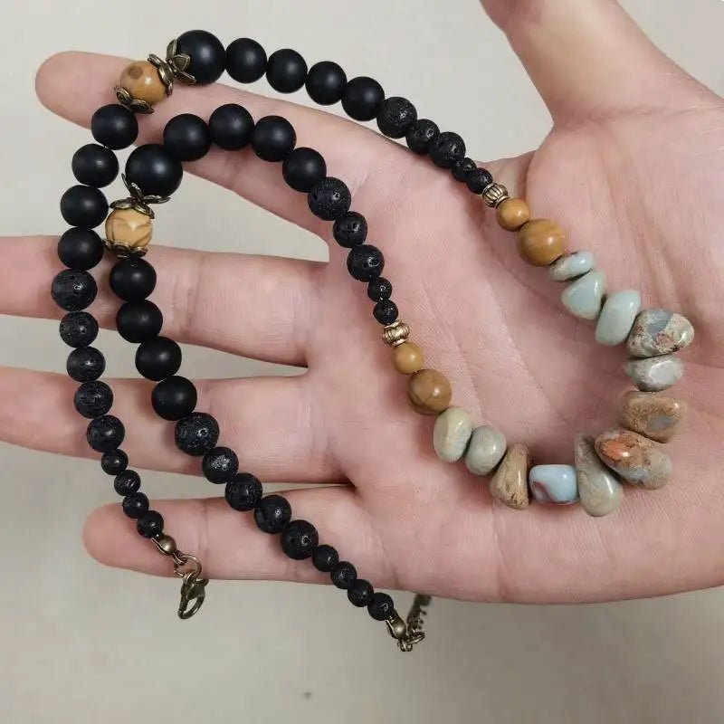 Lifeblood Jewels® - Men's necklace with turquoise gems - NaturJewels®