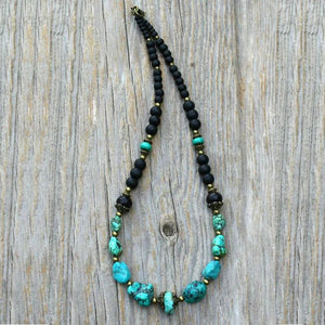 Lifeblood Jewels® - Men's necklace with turquoise gems - NaturJewels®