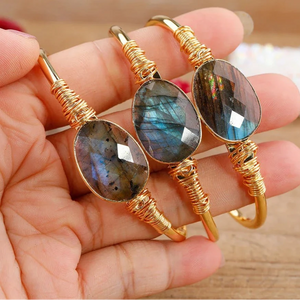 Natural Bracelets Jewels® - Bracelet with natural labradorite stone, for women - NaturJewels®
