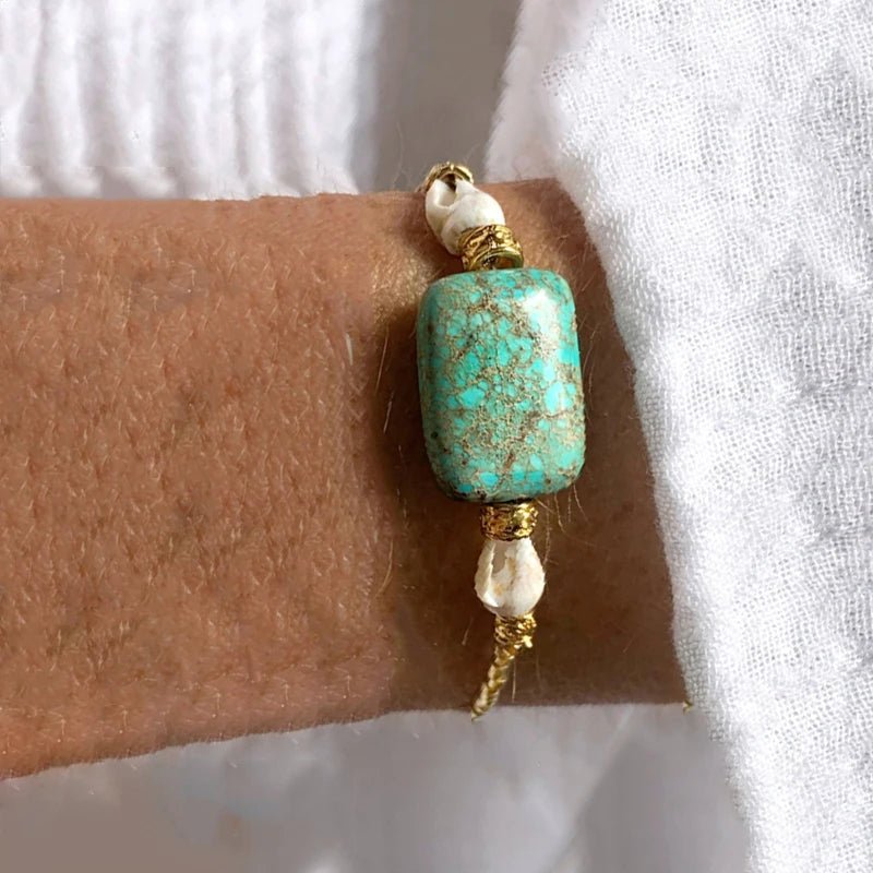 Natural Bracelets Jewels® - Fashionable Charm With Square Stone woman - NaturJewels®