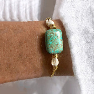 Natural Bracelets Jewels® - Fashionable Charm With Square Stone woman - NaturJewels®
