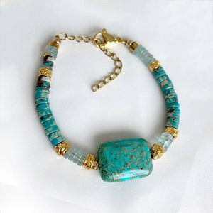 Natural Bracelets Jewels® - Fashionable Charm With Square Stone woman - NaturJewels®