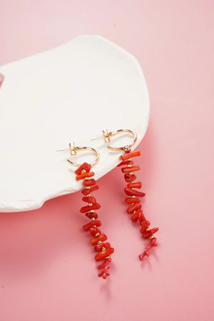 Natural Coral Jewels® - Red Enamel Coral Tree Earrings - NaturJewels®