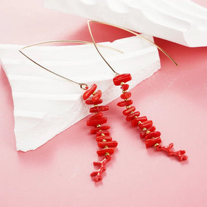 Natural Coral Jewels® - Red Enamel Coral Tree Earrings - NaturJewels®