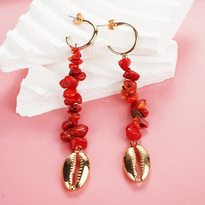 Natural Coral Jewels® - Red Enamel Coral Tree Earrings - NaturJewels®