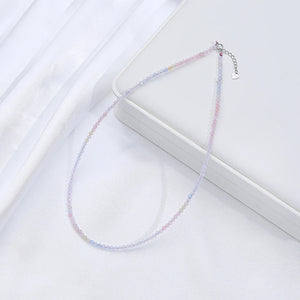 Natural Necklaces Jewels - Handcrafted 3mm natural stone necklace with tourmaline and silver - NaturJewels®