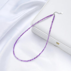 Natural Necklaces Jewels - Handcrafted 3mm natural stone necklace with tourmaline and silver - NaturJewels®