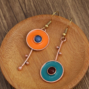 Natural Soul® - Bronze ear with round pendant in ethnic style - NaturJewels®
