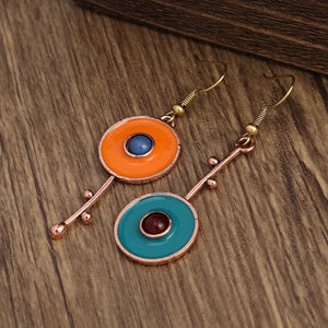 Natural Soul® - Bronze ear with round pendant in ethnic style - NaturJewels®