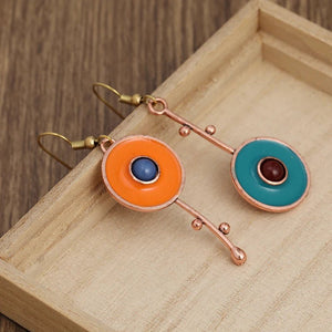 Natural Soul® - Bronze ear with round pendant in ethnic style - NaturJewels®
