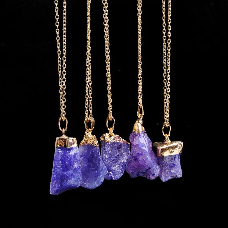 Natural Soul Jewels® - Irregular Amethyst Stone Necklace with Healing Crystal - NaturJewels®