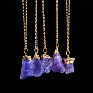 Natural Soul Jewels® - Irregular Amethyst Stone Necklace with Healing Crystal - NaturJewels®
