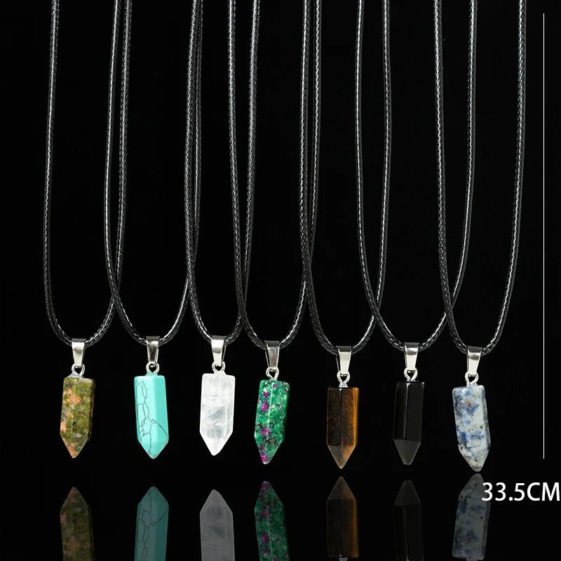 Natural Stone Jewels® - 7 Pcs/set Natural quartz crystal pendant. Necklaces for men and women - NaturJewels®