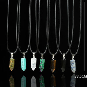 Natural Stone Jewels® - 7 Pcs/set Natural quartz crystal pendant. Necklaces for men and women - NaturJewels®