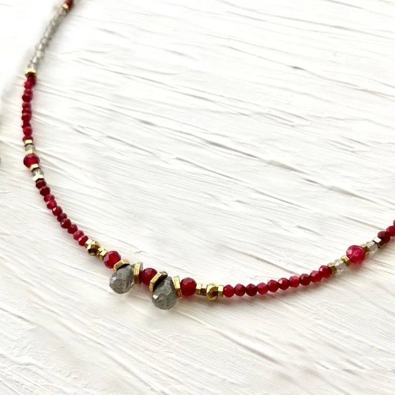 Natural Stone Jewels® - Charm Beaded Necklace for women - NaturJewels®