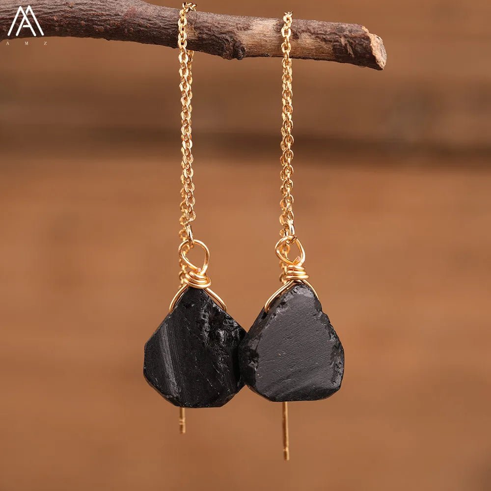 Natural Stone® Jewels - Earrings with black quartz beads - NaturJewels®