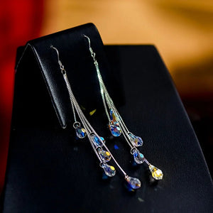 Natural Stone Jewels® - Fashion crystal water drop tassel earrings for women - NaturJewels®