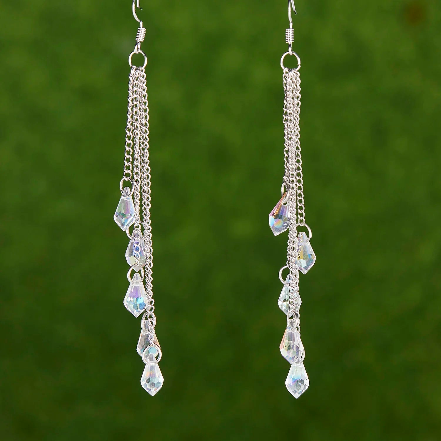 Natural Stone Jewels® - Fashion crystal water drop tassel earrings for women - NaturJewels®