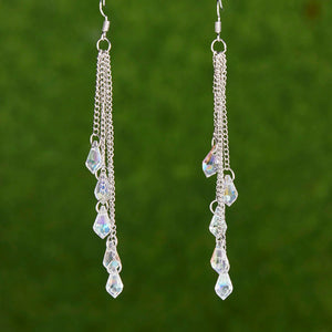 Natural Stone Jewels® - Fashion crystal water drop tassel earrings for women - NaturJewels®