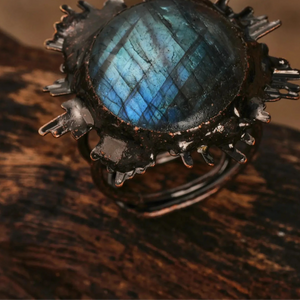 Natural Stone® - Labradorite and Luxot Bronze Rings - NaturJewels®