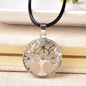 Natural Stone® - Natural stone tree of life necklace with pendulum - NaturJewels®