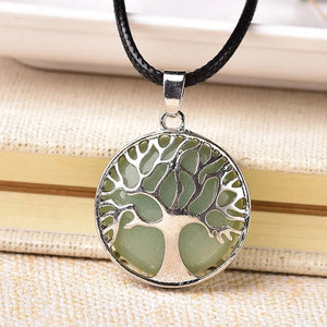 Natural Stone® - Natural stone tree of life necklace with pendulum - NaturJewels®