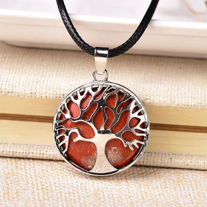 Natural Stone® - Natural stone tree of life necklace with pendulum - NaturJewels®