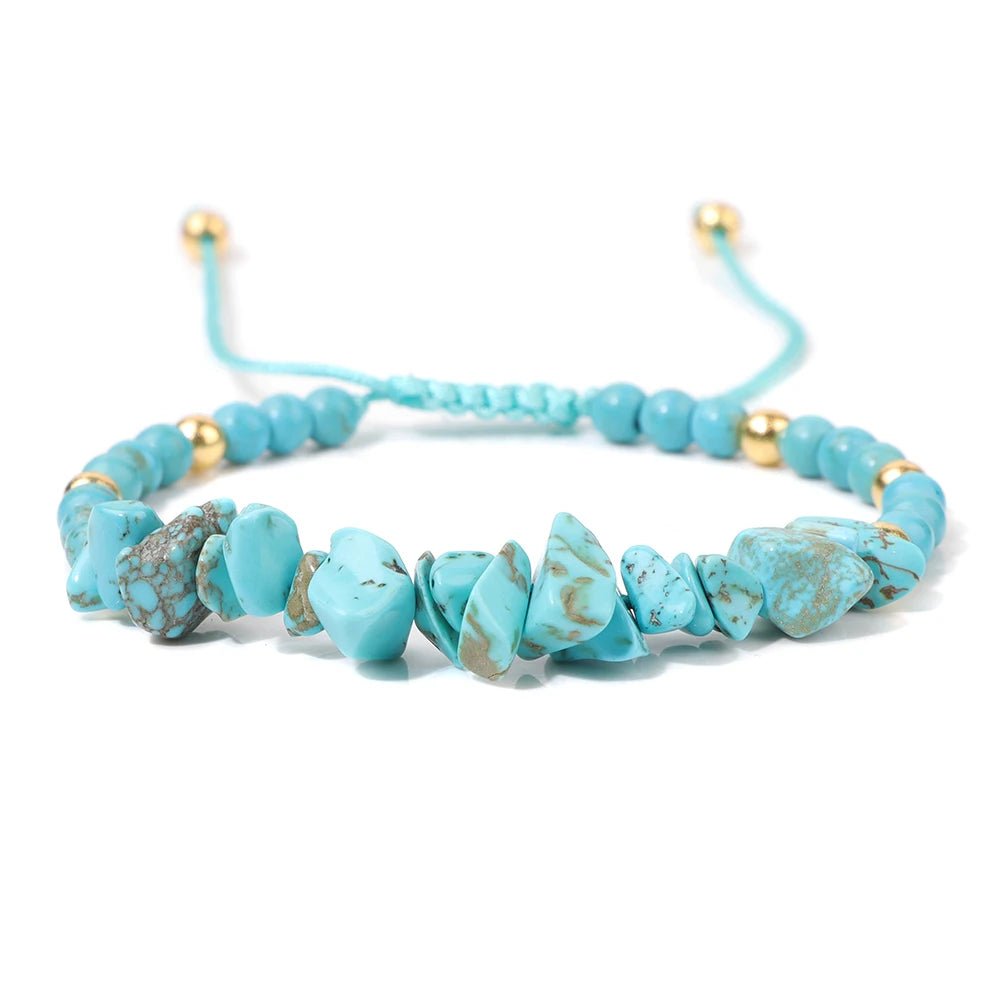 Natural Stone® - Nature bracelet with irregularly beaded stone in green color - NaturJewels®