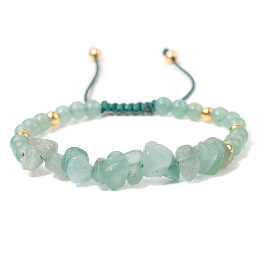Natural Stone® - Nature bracelet with irregularly beaded stone in green color - NaturJewels®