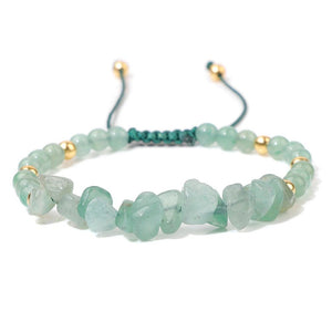 Natural Stone® - Nature bracelet with irregularly beaded stone in green color - NaturJewels®