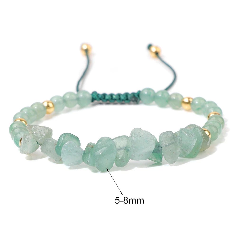 Natural Stone® - Nature bracelet with irregularly beaded stone in green color - NaturJewels®