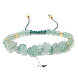 Natural Stone® - Nature bracelet with irregularly beaded stone in green color - NaturJewels®