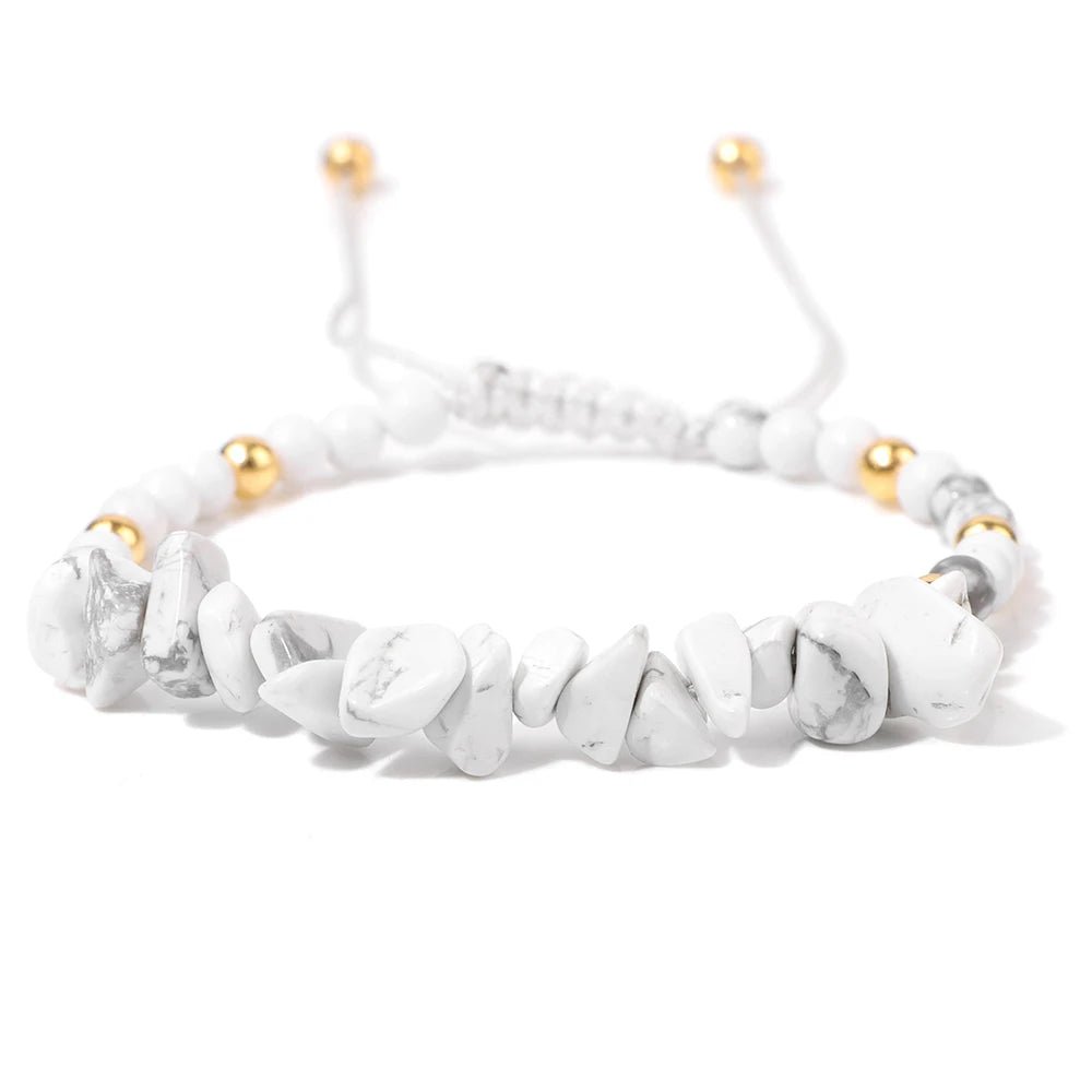 Natural Stone® - Nature bracelet with irregularly beaded stone in green color - NaturJewels®