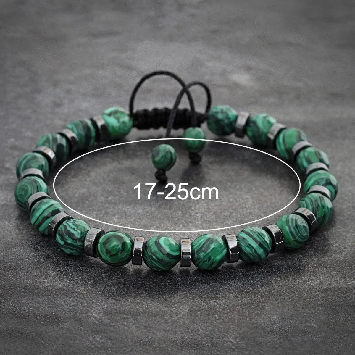 Natural Stones® - 4 Different types of Malachite bracelets with natural stone beads - NaturJewels®