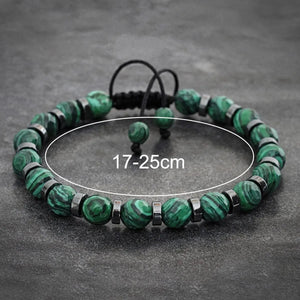 Natural Stones® - 4 Different types of Malachite bracelets with natural stone beads - NaturJewels®