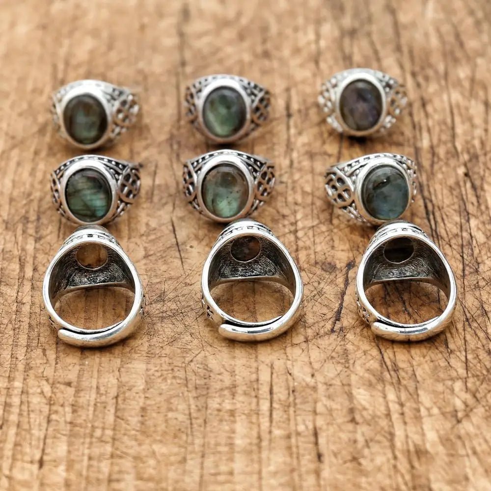 Vintage Natural labradorite ring for both men and women - 1 piece - NaturJewels®